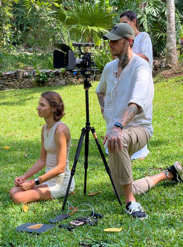 Behind-the-scenes glimpse of documentary production in the cultural hub of Playa Del Carmen, Mexico, with Nick and Natasha